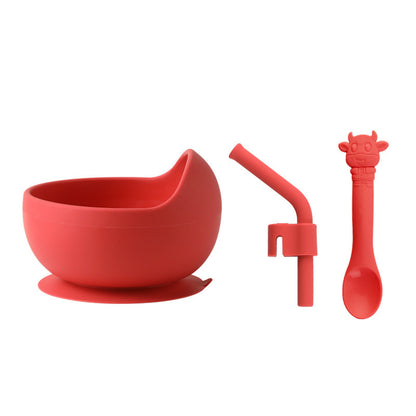 Silicone Suction Bowl (with straw)